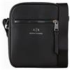 Armani Exchange Essential Dino, Front Pocket, Zip Around, Crossbody Uomo, Nero, Taglia Unica