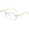 Dollger Rimless rettangle occhiali da sole per uomini e donne Hip-Hop Small Square Sunglasses Frameless 70s 90s Shades, trasparente, m