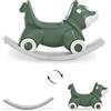 hauck 3in1 Dondolo Bambini 1st Rocker - Cavallo a Dondolo per Bambini da 1 Anno - Da 18 Mesi si Trasforma in Balance Board e Bici Senza Pedali - Dondolo Neonati per Esercizio Equilibrio - Volpe Verde