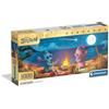 Clementoni - Puzzle 1000 Pezzi per Adulti e Ragazzi, Collection Panorama Tema Disney Lilo e Stitch, con Poster Incluso, Compact Box, Idea Regalo Made in Italy, 98x33 cm, 37061