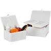 Relaxdays Cestino Portaoggetti in bambù e Tessuto, Set Cesti in 2 Misure, Contenitore Multiuso da Bagno, Box, Bianco