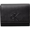 Calvin Klein Donna Portafoglio Sculpted Medium Trifold Pieghevole, Nero (Black), Taglia Unica