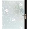 DIFIT Pellicola per Vetri Finestre, Pellicola Privacy Finestre Motivo Floreale Satinata Elettrostatica Anti-UV Riutilizzabile Decorativa per Casa, Bagno, Cucina e Ufficio (Fiore Bianco, 90x300 cm)