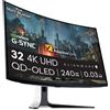 Alienware AW3225QF 32 4K UHD (3840x2160) 1700R Monitor Gaming Curvo 240Hz QD OLED 0.03ms
