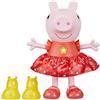 Peppa Pig Habro, Bambola Musicale di Peppa Festa tra le Pozzanghere Fangose, Action Figure del Personaggio in Plastica, Giochi per Bambini e Bambine da 3 Anni