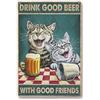 - Sans marque/Générique - Insegna in latta, merce varia, retrò, facile da installare (gatto e birra)