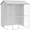 vidaXL Voliera per Uccelli Grigia 215 x 210 x 247 cm in Acciaio, recinto per Animali Domestici con Chiusure Anti-Fuga. Costruzione Resistente, Perfetta per Uso all'aperto. Gabbia per Giardino o terr