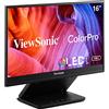 ViewSonic VP16-OLED Monitor OLED portatile da 15,6 pollici 1080p con alimentazione a 2 vie 40 W USB C, convalida Pantone, calibrato in fabbrica, supporto ergonomico integrato con copertura protettiva