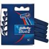 Gillette Blueii Rasoi Da Uomo Usa E Getta Confezione Da 5, Rasoio A 2 Lame Con Testina Fissa