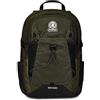 Invicta Zaino Scuola Moab Solid Verde - Doppio Scomparto, Cinghia a Vita, Nastro Torace, Tasca Porta PC, Porta Borraccia e Organizer - Zaino Viaggio