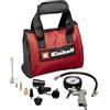 Einhell - Set di 10 pezzi per aria compressa con borsa (accessori per compressore, 1 ugello adattatore per pistola di scarico, 1 coltello per gonfiaggio, 8 adattatori per gonfiaggio, con custodia per