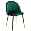 Sedia Velvet in Velluto verde Gambe Robuste Effetto Oro