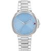 Tommy Hilfiger Orologio con Movimento al Quarzo a Tre Lancetteda Donna con Cinturino in Acciaio Inossidabile Argentato - 1782777, Blue