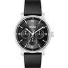 BOSS Orologio Analogico Multifunzione al Quarzo da Uomo Collezione CONTENDER con Cinturino in Pelle Nero, 1514125, Black