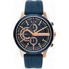 ARMANI Exchange Chronograph maschile al quarzo con braccialetto ax2440, Tono oro rosa e blu scuro