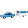 herpa modellino auto Wartburg 353 '82 berlina con Qek, azzurro cielo, miniatura in scala 1:87, da collezione, Made in Germany, modello in plastica