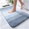 OLANLY Tappeto da bagno di lusso, 61 x 40 cm, tappeto da bagno in poliestere extra morbido e assorbente, antiscivolo in peluche, tappeto da bagno a pelo lungo, lavabile in lavatrice, tappetino da