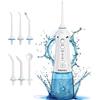 TUREWELL FC1591 Idropulsore Dentale Portatile 6 Ugelli e 3 Modalità, IPX7 Impermeabile, 300ML Irrigatore Dentale per La Casa e I Viaggi (Bianco)