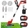 OUTIGO Rasaerba a batteria con batteria, Rasaerba elettrico a batteria con 2 batterie da 21 V 4,0 Ah, Decespugliatore a batteria con 2 batterie da 4,0 Ah per la rifinitura del giardino