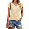 Gyabnw Maglietta Donna Manica Corta Cotone T Shirt Donna Elegante Blusa con Scollo a V Magliette Donna Maniche Corte Sciolto Moda Camicia Top Casual