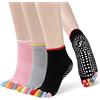 ZAKASA Calzini Pilates Antiscivolo Donna con Dita: Calze Yoga Donna Anti-Scivolo 5 Dita Calzini Sportivi con Dita Separate per Barre Danza Fitness EU 36-39 Puntino-3 Paia