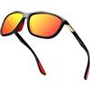 KANASTAL Occhiali da Sole Arancioni Specchio Uomo Donna Sportivi Polarizzati Specchiati Rossi UV400 Grandi Moda Orange Sport Sunglasses Women per Biciclette Golf Pesca Running -Arancio