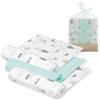 INTERBABY · Set di 3 Mussole di Bambù MOON menta per neonati · 55x70 cm · Bambù&Cotone