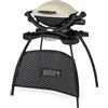 Weber Q1000 BBQ a Gas con Supporto, SUP. Cottura 43 x 32cm, BBQ Portatile, 1 Bruciatore, SUP. Cottura in Ghisa Smaltata Divisa in 2, Coperchio e Guscio in Alluminio pressofuso - Titanio(50060353)
