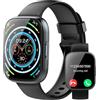 Puqo Smartwatch Uomo Donna, 1,95'' Orologio Smartwatch con Effettua/Risposta Chiamate, 110+ Modalità Sportive Fitness Tracker con Contapassi/Sonno/Cardiofrequenzimetro, IP68 Smart Watch per Android iOS