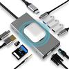 SZPACMATE USB C HUB con Ricarica Wireless, 13 in 1, Docking Station con HDMI 4K, VGA, 2×USB 3.0, USB C 3.0 e 2.0, RJ45 Ethernet, PD 100 W, SD/TF e AUX da 3,5 mm, Compatibile con MacBook Pro e Altri Laptop
