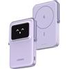 UGREEN Uno Power Bank Magnetico 5000mAh, Caricatore Portatile Wireless PD 20W con Display e Supporto, Compatibile con iPhone 16/15/14/13/12 Mini Plus PRO Max (Viola)