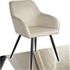TecTake® Sedia Sala da Pranzo Effetto Velluto, Sedia Soggiorno con Morbida Imbottitura, Seduta Ergonomica, Poltrona Velluto Versatili, Design Moderno - Crema/Nero