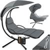 TecTake® Sdraio Sospesa Elaria, Amaca, Altalena, Arredamento da Giardino, Parasole Protezione Raggi UV, Sedia a Sdraio Imbottita, Cuscino, Ergonomico, Balcone Terrazza - Grigio