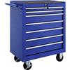 TecTake® Carrello Portautensili, Carrello, Porta Attrezzi Officina con Ruote, 7 Cassetti, Carrello Porta Attrezzi, Attrezzatura Officina, Attrezzi da Lavoro - Blu
