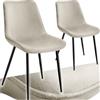TecTake® Set 2 Sedie Sala da Pranzo Effetto Velluto, Sedie Soggiorno con Morbida Imbottitura, Seduta Ergonomica, Poltrone Velluto Versatili, Sedie Design Moderno - Crema