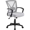 Yaheetech Sedia da Ufficio Scrivania Ergonomica Lombare Girevole Portata 136 kg Reclinabile a Rotelle Altezza Regolabile con Braccioli Grigio Chiaro