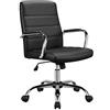 Yaheetech Sedia/Poltroncina Ufficio Scrivania Ergonomica Ecopelle Altezza Regolabile Girevole a Rotelle Reclinabile per Computer Imbottita con Braccioli Portata 130 kg Nera
