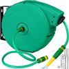 tectake® Tamburo Avvolgitubo, Dispositivo di Riavvolgimento Automatico, Supporto da Parete Orientabile 180°, Incl. Spruzzatore d'acqua, 20 m Tubo, Antiurto, Ideale per Giardino - 20 m