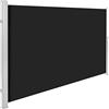 TecTake® Tenda Frangivento a Scorrimento, Paravento Estraibile Esterno, Frangivista con Meccanismo Automatico, Protezione Solare e Privacy, Ideale per Balconi e Terrazzi, 160x300 cm - Nero