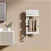 EMKE Scaldasalviette Elettrico con Termostato 762x400 mm, 400W Bianco, Scaldasalviette a Basso Consumo, Resistenza Riscaldante con Timer, Termoarredo Bagno, Scaldasalviette Elettrico Bagno
