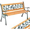 tectake® Panca da Giardino in Legno e Ghisa, Comoda Panchina da Esterno 2 Posti, Panca con Schienale, Resistente alle Intemperie, 124 x 52 x 74 cm - Marrone
