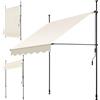tectake® Tenda da Sole a Morsetto con Manovella, Altezza e Inclinazione Regolabile, Telo Impermeabile e Resistente ai Raggi UV, Ideale per Balcone e Terrazzo, 150x180cm - Beige