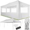 tectake® Gazebo Richiudibile Pieghevole a Fisarmonica, 6x3 m, Alluminio, 100% Impermeabile, 4 Parti Laterali, Picchetti e Sacca, Gazebo Esterno Resistente, Esterno, Bar, Struttura Resistente - Bianco