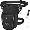 Eshow Marsupio da Gamba Moto, Borsa Cosciale Espandibile con Fibbia Borraccia e Striscia Riflettente per Uomo e Donna, Borsello Sportivo con Multitache per Trekking Ciclismo Viaggio Campeggio Pesca
