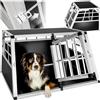 tectake® Box Trasporto Cani, Gabbia per Cani Auto, Trasportino Cane Auto, Trasportino per Cani Auto Taglia Media e Grande, Kennel Cani Auto, Ventilazione Ottimale - 89 x 69 x 50 cm