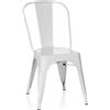 HJH Office 645037 VANTAGGIO BRUSH Sedia da Bar Impilabile in Metallo, Bistrot Pranzo Design Industriale, Bianco Opaco