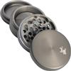 Black Leaf Alluminio grindercnc Grinder Nero Foglia, 4 pz, non abrasiva ø56 mm H35 mm, Setaccio