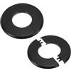 PATIKIL Flangia Divisa a Parete, 51mm Copriforo con Piastra Autoadesiva Rotonda in ABS Copri Tubi Termosifoni Copertura per Decorazione Rubinetto Tubo Acqua Bagno Cucina, 2 Pezzi, Nero
