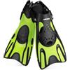 Hikeen Pinne Regolabili, Pinne Corte per Adulti e Bambini, Pinne da Piscina Unisex a Tallone Aperto, Pinne per Snorkeling Leggere con Sacca in Rete (Taglia 32-36 cm)