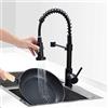 willkey Rubinetto Cucina Lavello con Doccetta Molla a Spirale Girevole 360° a Doppio Modalità di Spruzzo con Flessibili (nero)